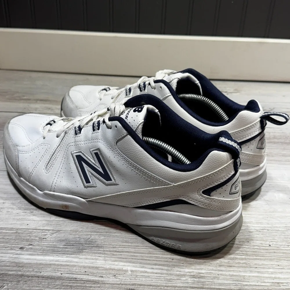 New Balance 608 v5 Mens 12 4E Extra Wide White Navy Training Shoes MX608WN5